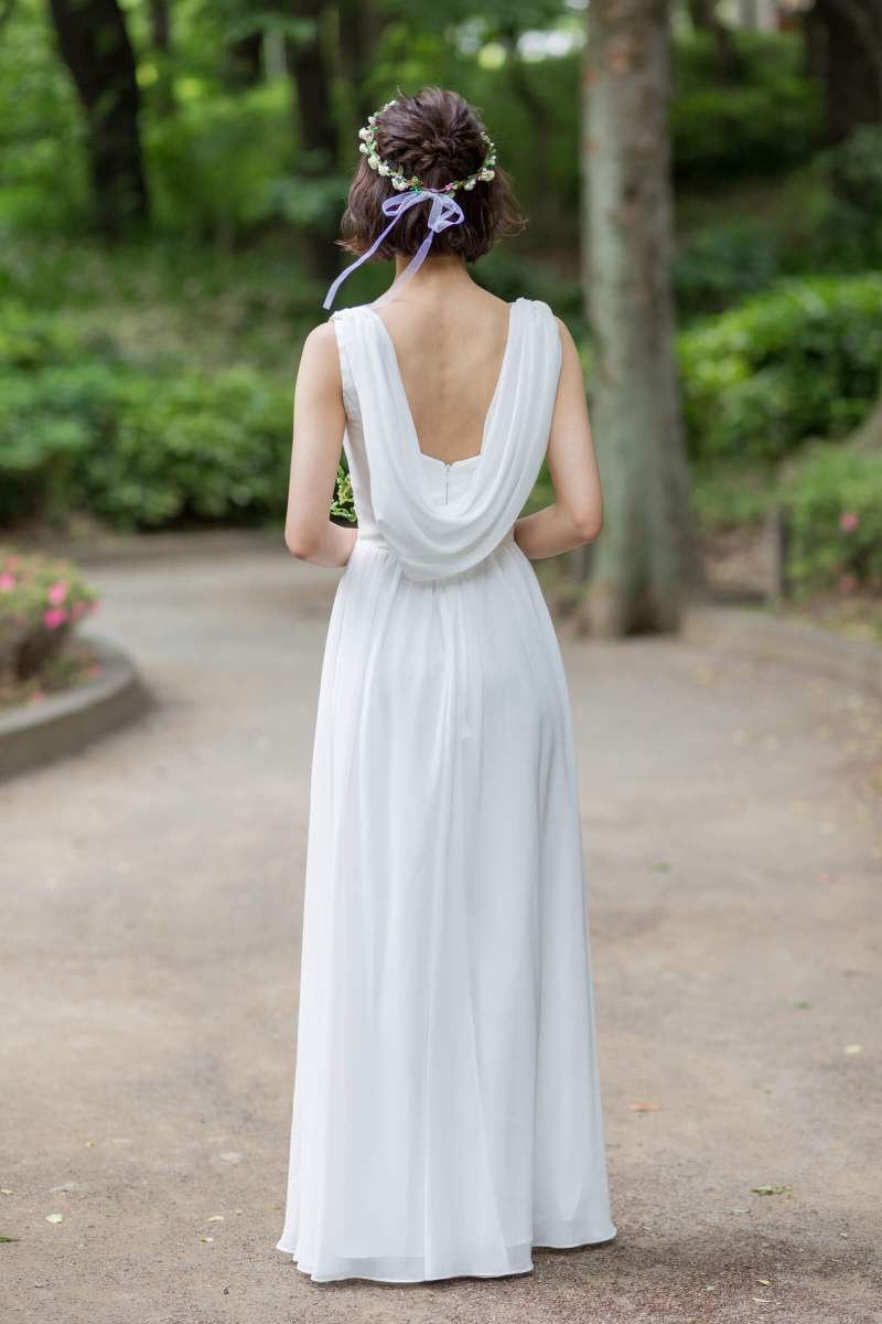 Cowl Neck Chiffon Dress