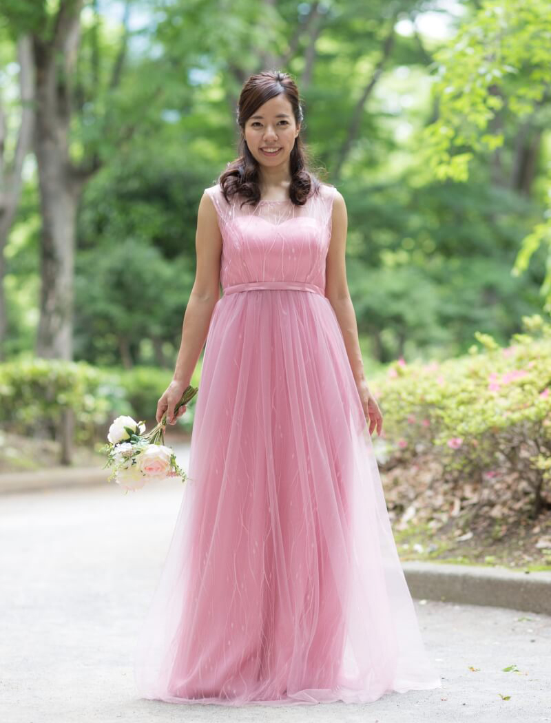 190colors Custom-made Bridesmaid Dress Double Layer Tulle Long Dress